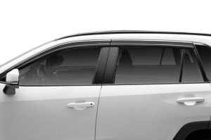 Toyota RAV4 Ventvisor - Husky Liners - Low Profile (4pc) - Smoke with Chrome Trim - `19-`24